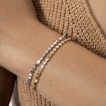 pulseira diamantada dourada